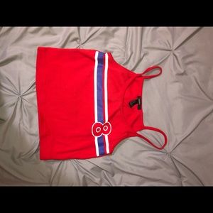 Cropped Red Racing Tank from Forever 21